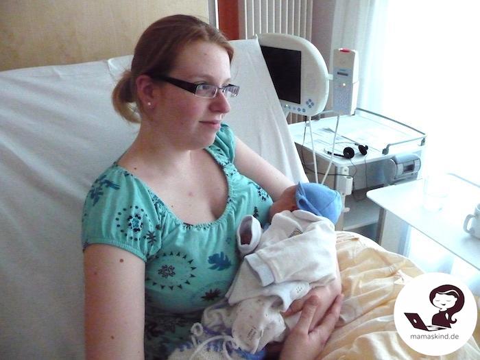 Ich mit Neugeborenem im Krankenhaus - 2010