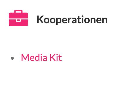 Media Kit und Kooperationen verlinken - Mamaskind.de