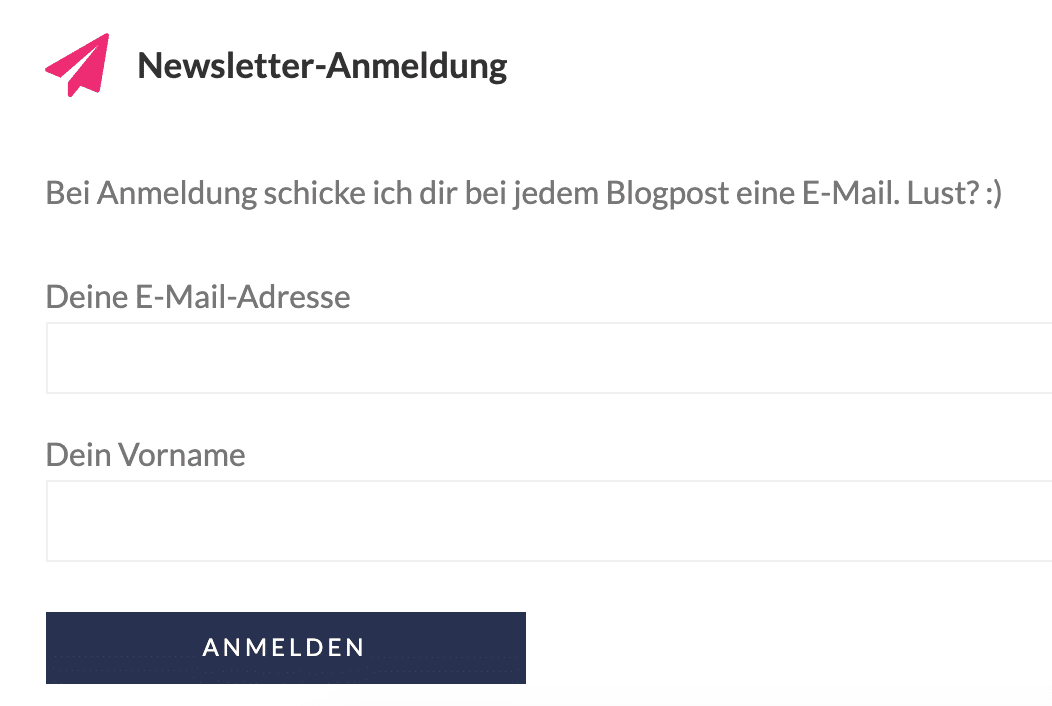 Newsletter-Formular auf Landingpage einbinden. - Mamaskind.de