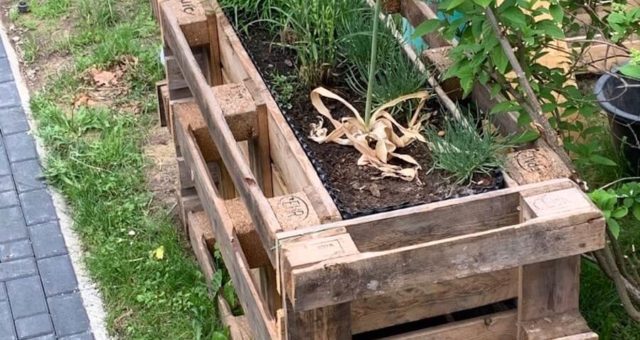 Unser Hochbeet im Garten steht und trotzt der Witterung. - Anleitung zum Hochbeet-Bau auf Mamaskind.de