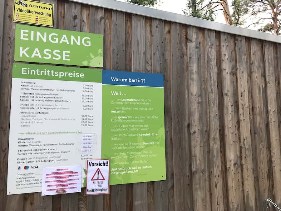 Eintrittspreise und Warnung: Barfußpark Beelitz Heilstätten - Mamaskind.de