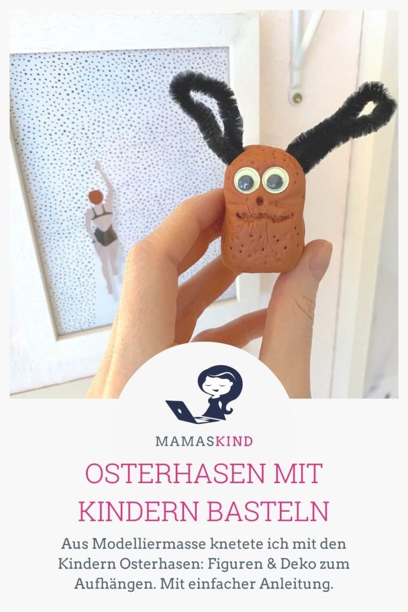 Osterhasen mit Kindern basteln - aus Modelliermasse & Pfeifenreinigern - Mamaskind.de