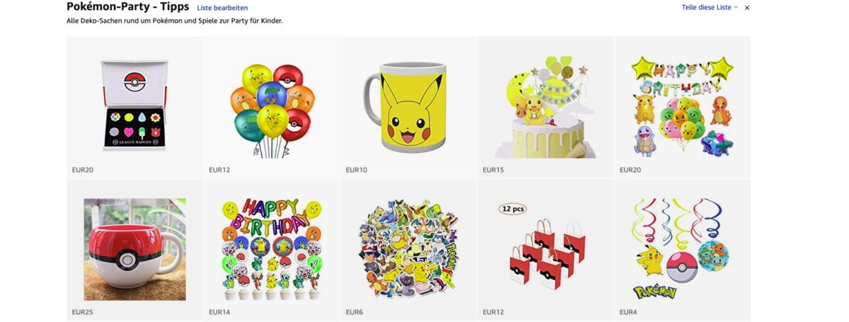 Produkte nachkaufen: Ideen für deine Pokémon-Party - mamaskind.de