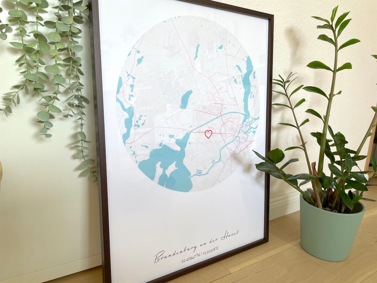Positive Prints: Poster Map -individueller Stadt-Ausschnitt - mamaskind.de