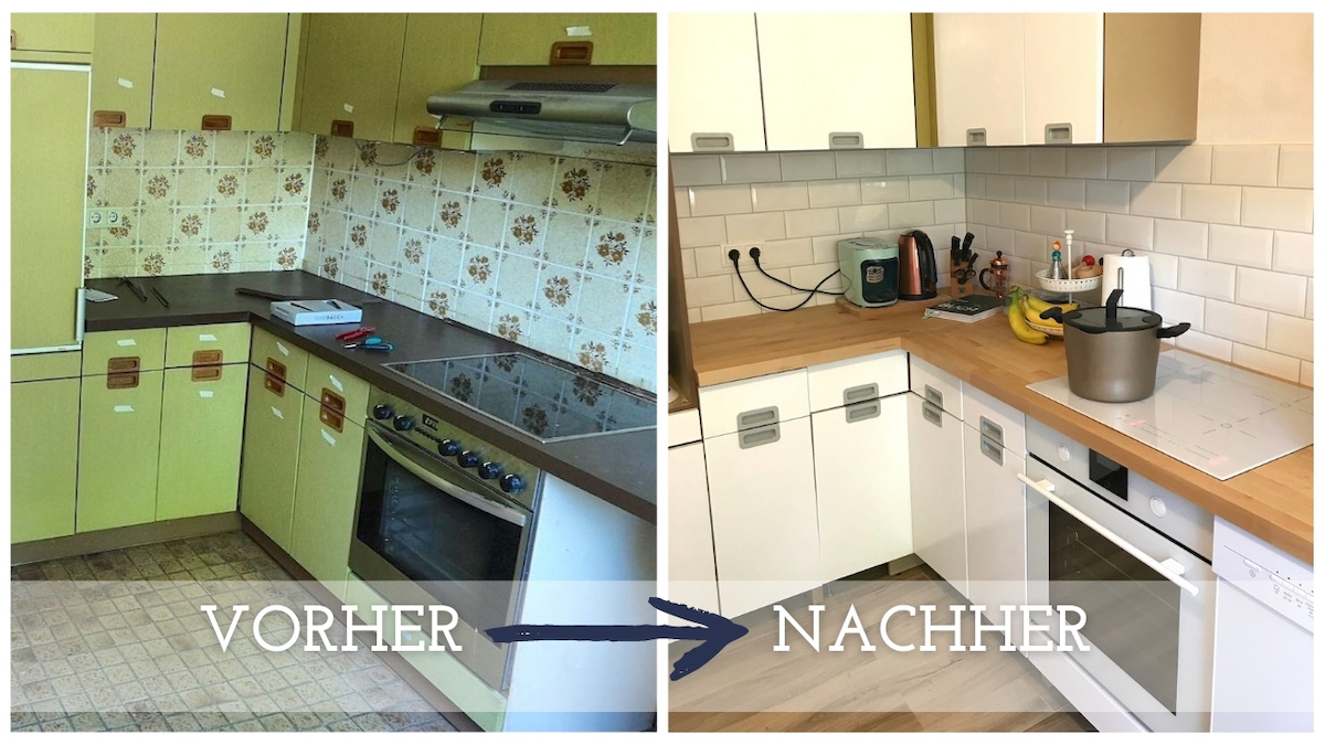 Alte Küche renovieren - Vorher-nachher-Vergleich - Mamaskind.de